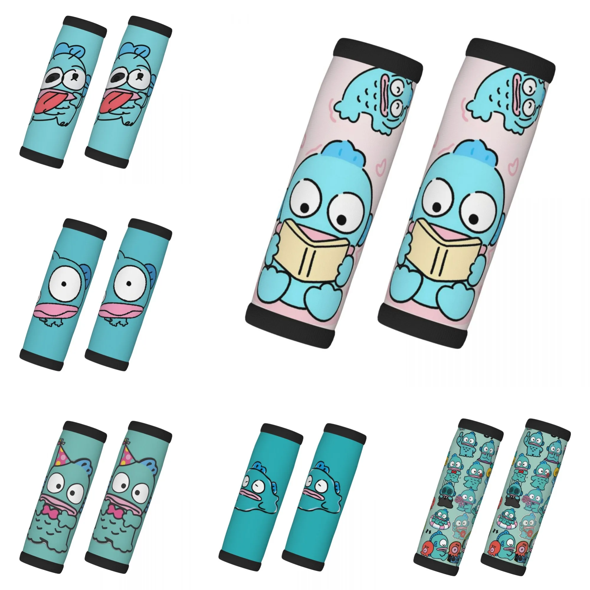 

Custom Hangyodon Cartoon 2 Pcs Luggage Handle Wrap Suitcase Identifier Handle Grip Neoprene Luggage Door Handle