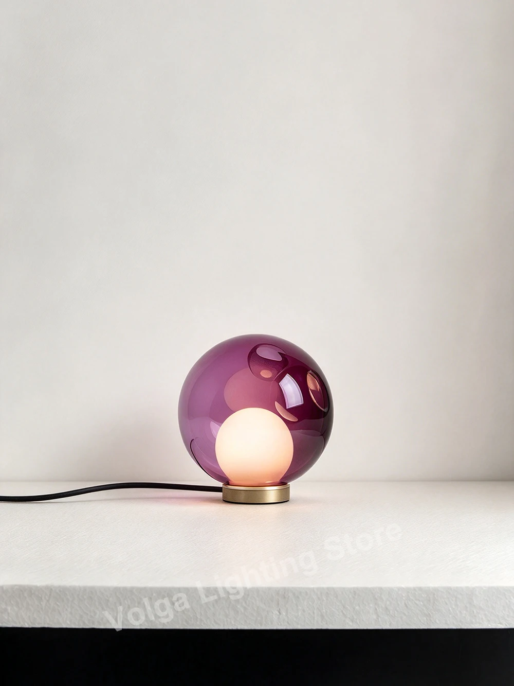 Top Quality Modern Table Lamp Led Glass Balls Desk Lights Purple Red Blue Pink for Bedside Project Luxury Lamps Living Room