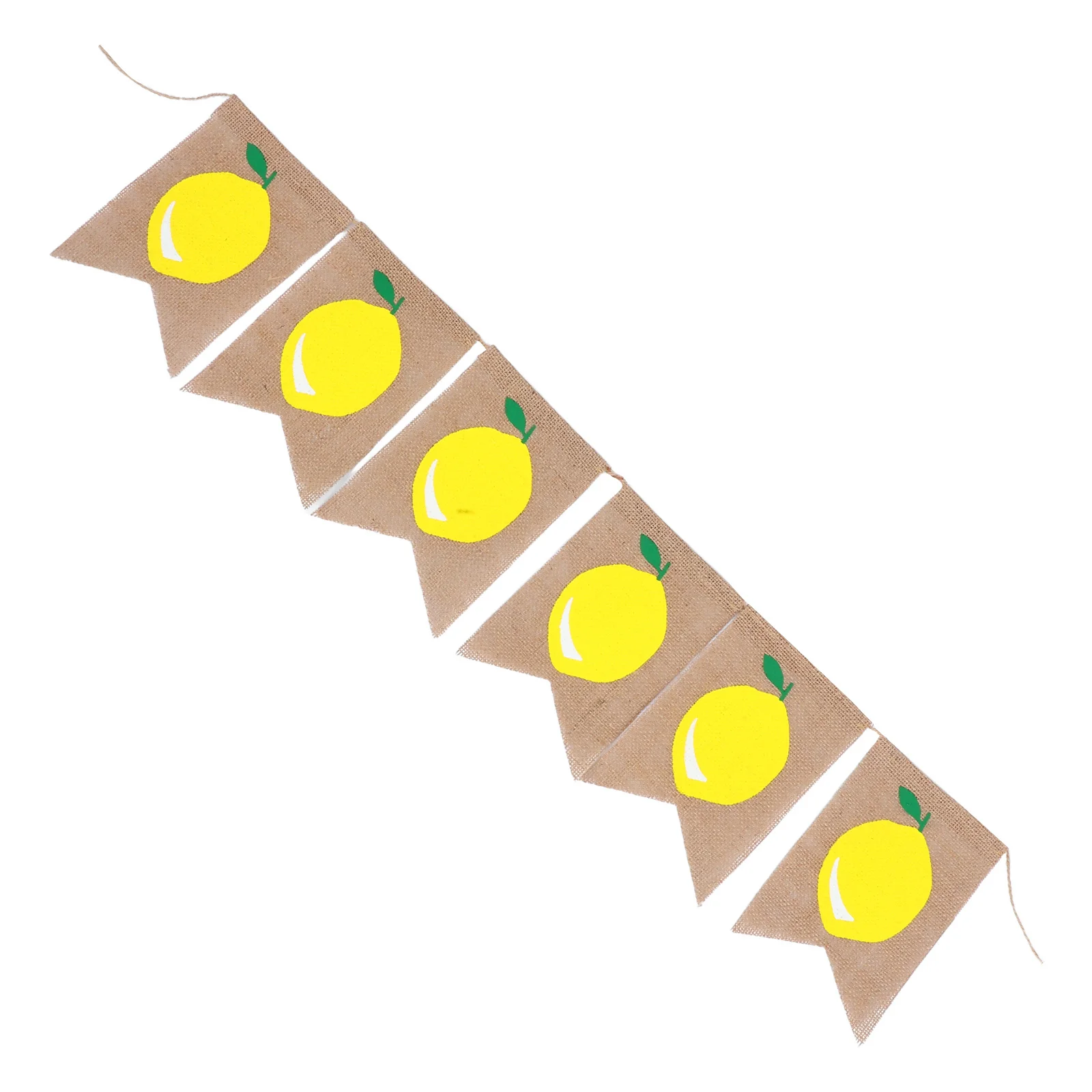 

Burlap Banner Summer Lemon Patterned Hanging Bunting Decoration Pull Flag Garland Party Supplies Indoor Outdoor