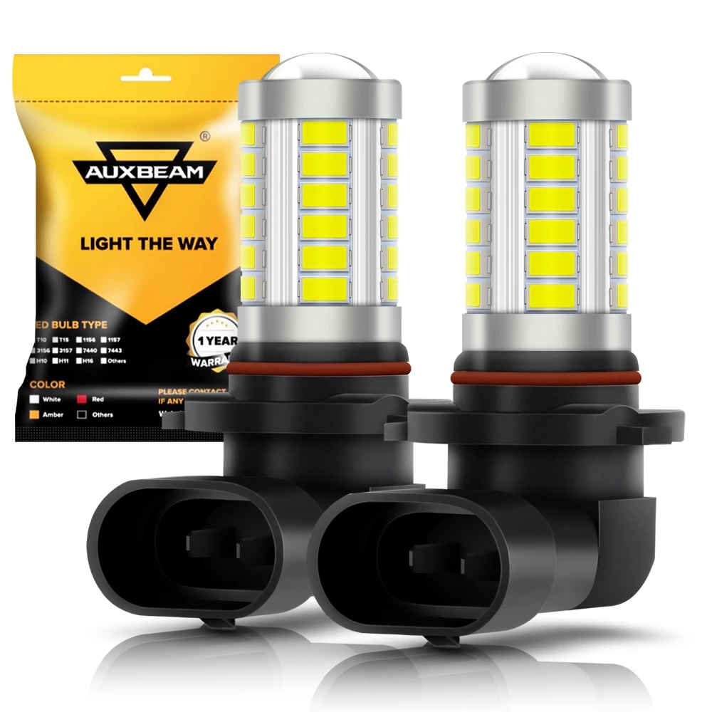 AUXBEAM LED Fog Light & DRL BULBS H10 9040 9140 9045 9145 9050 9155 33LED LIGHT 50W 4000LM HIGH BRIGHTNESS 6500K WHITE / AMBER
