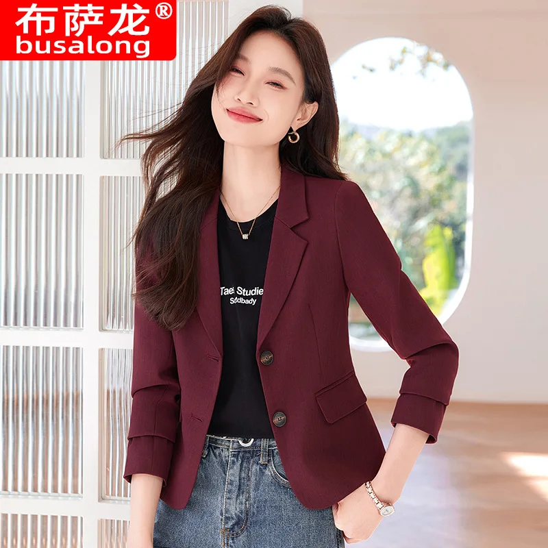 

2025Новый стильный модный костюм, повседневный женский профессиональный пиджак с длинными рукавами, официальная куртка, рабочая одежда9712