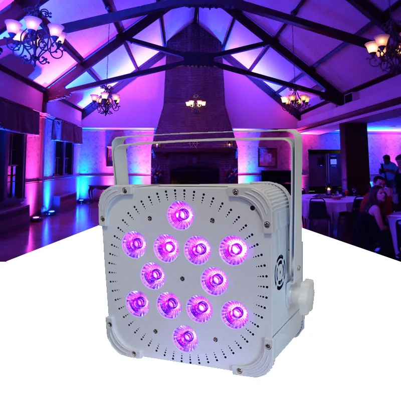 12X18W RGBWA+UV 6 In 1 Wifi App Control DJ Stage Light Slim Wireless Battery Flat Led Par 