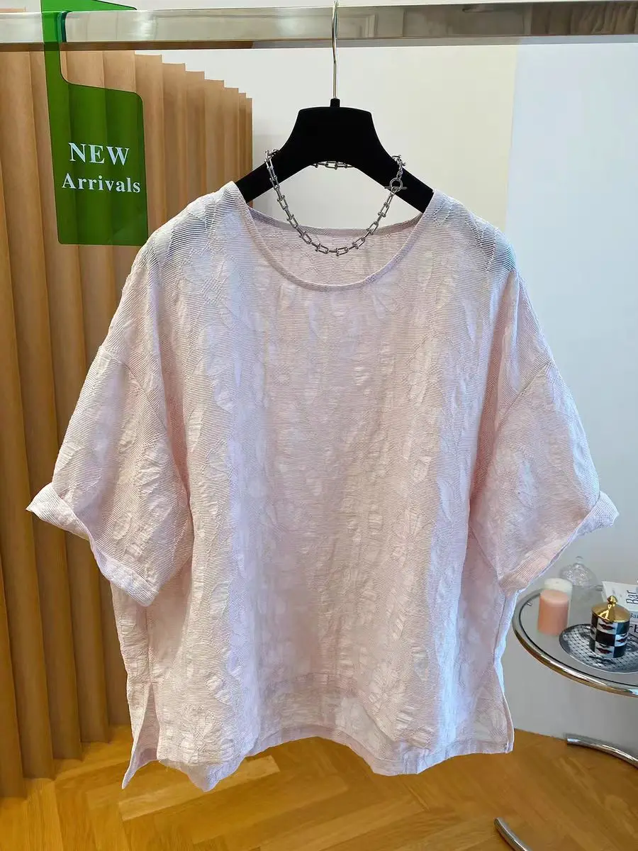 

Ele Embroidered Lace irt Women's ort Sve Loose Faionable Unique Beautiful T-irt Korean Sle round Ne Casual...