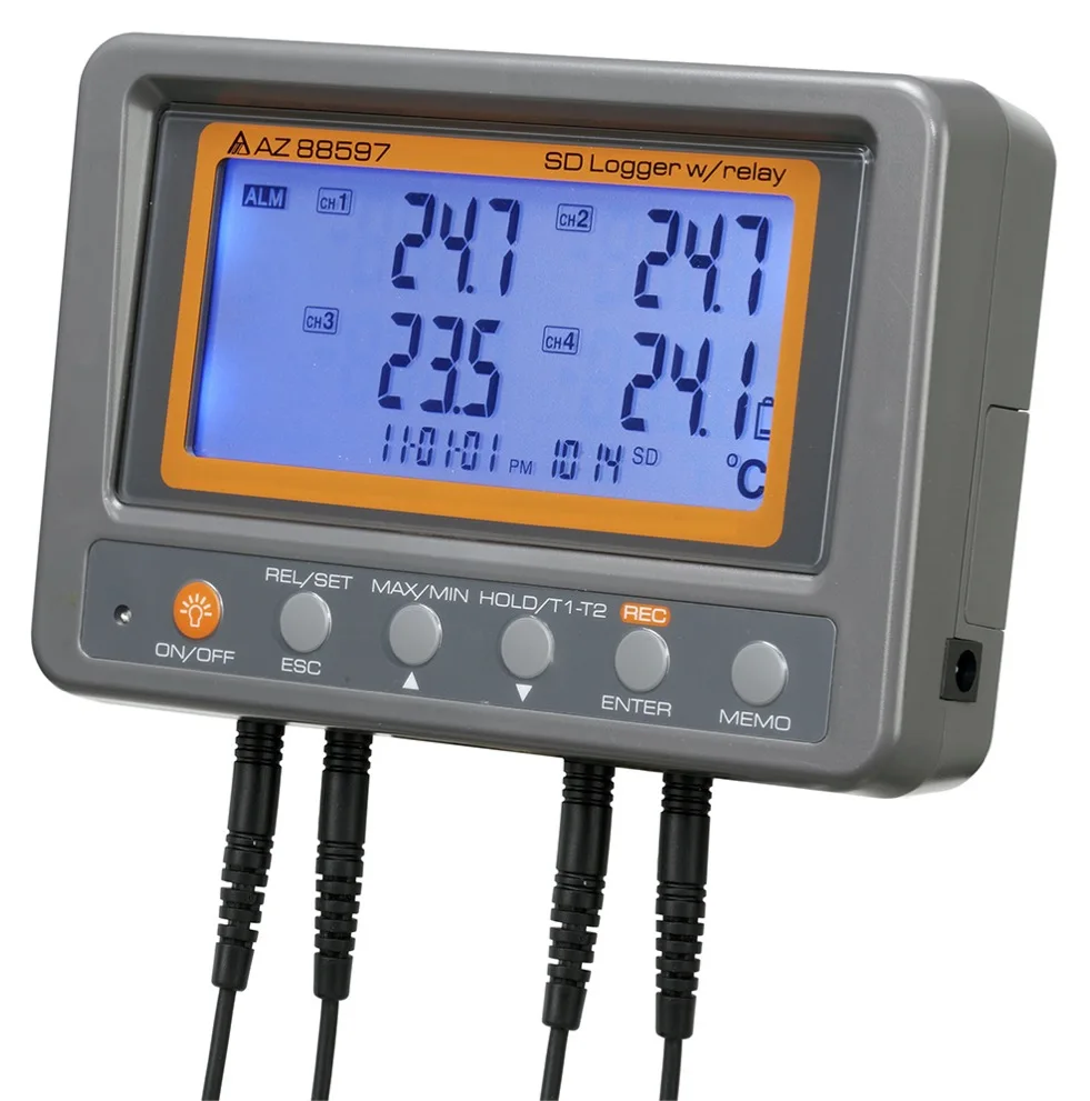 AZ88597 4 Channel Thermistor Thermal Thermometer Recorder with Relay Thermistor Data Logger