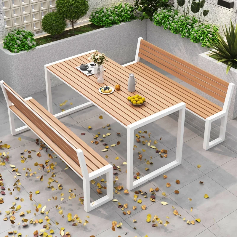 

Park outdoor courtyard tables and chairs outdoor waterproof and sunscreen dining table balcony