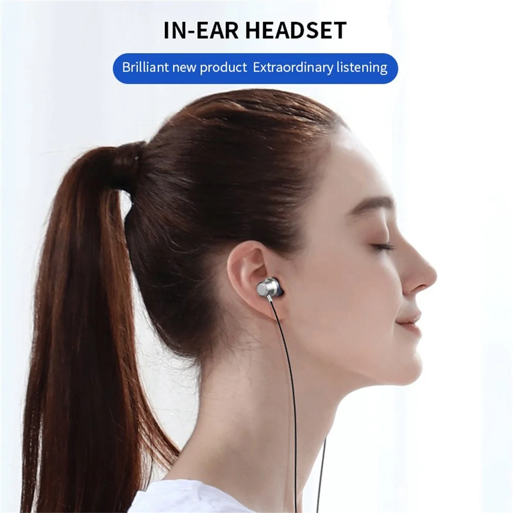 Universal Type-c Earphone in-Ear Noise Reduction Wire-Controlled Tuning 3.5mm Phone Headset Black