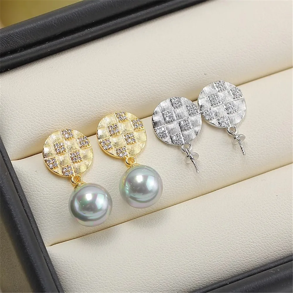 19 Style Pearl Stud Earrings Setting Base 14K Gold Simple Fashion Temperament Handmade Diy Jewelry Making Findings&Components