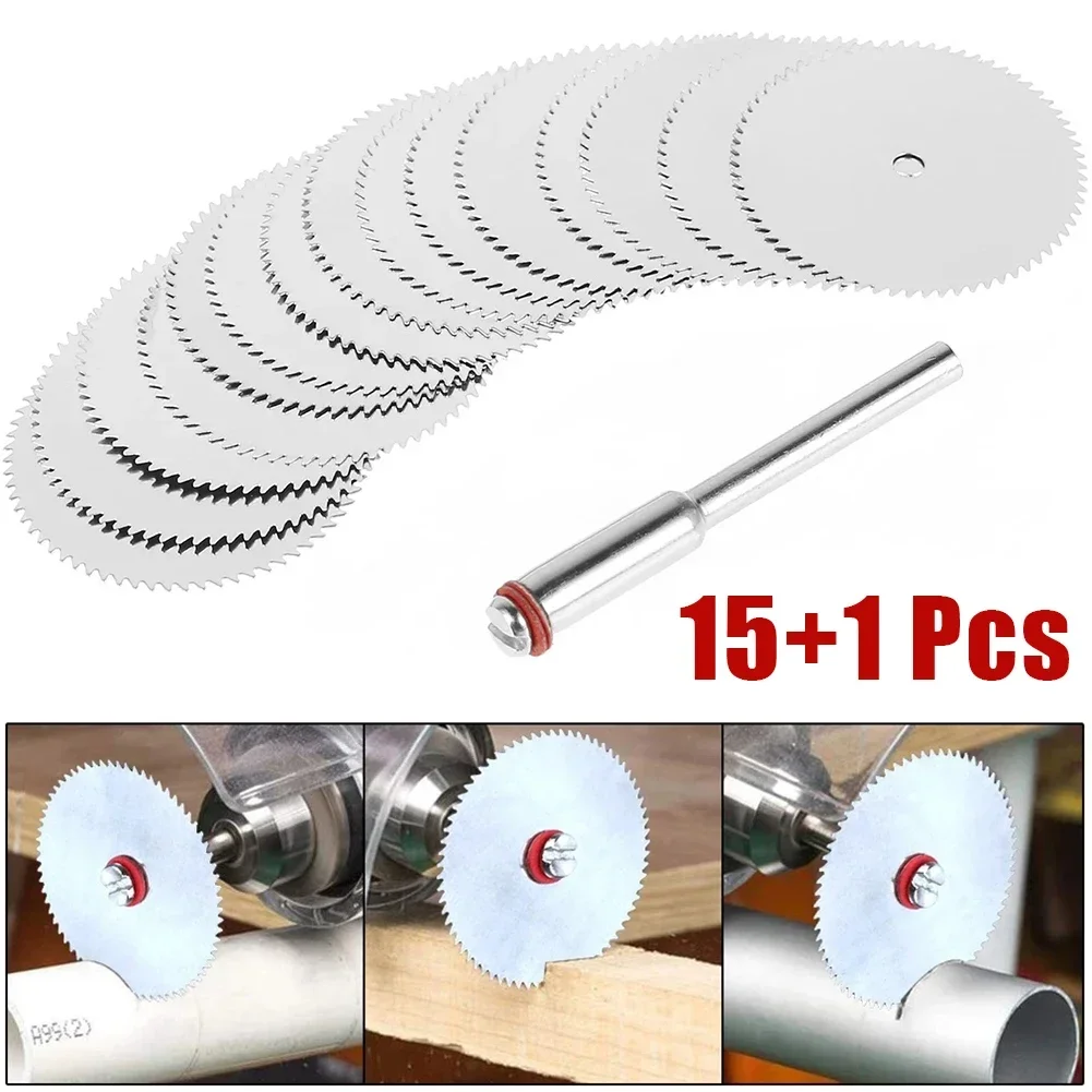 15 pz/set 22mm Mini Lama per sega circolare Disco da taglio in acciaio inossidabile Ruota da taglio per legno per utensile rotante Dremel