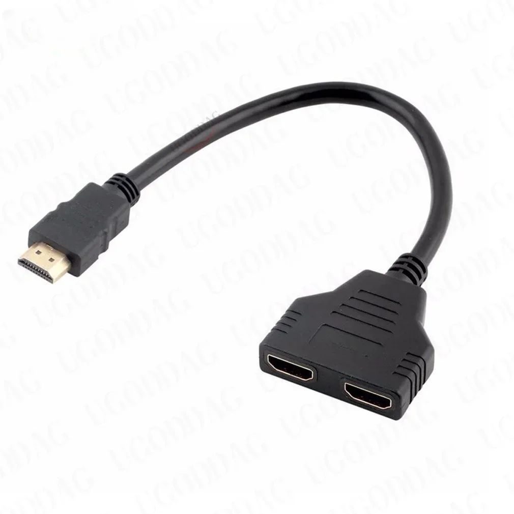 Splitter HD 1080P V1.4 2 podwójny Port Y Splitter męski na żeński Splitter 1 wejście do 2 Adapter wyjściowy kabel do konwersji telewizora