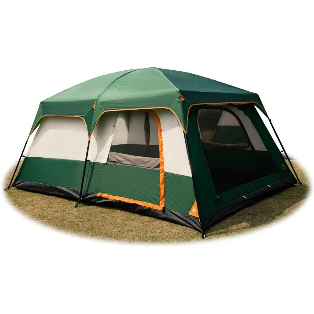 Imagem -04 - Impermeável Double Layer Camping Tent Família Cabin Tendas Quartos Portas Janelas com Malha