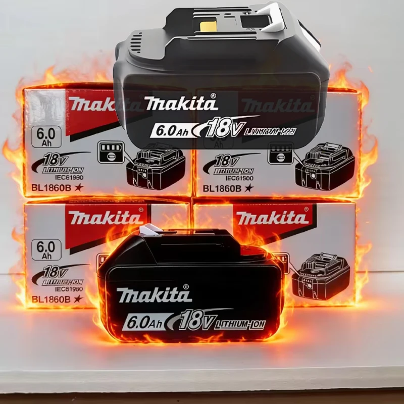 Original Makita 18V Makita 6000mAh Lithium-Ionen-Akku 18V Stahl-Ersatzakkus BL1860 BL1830 BL1850 BL1860B