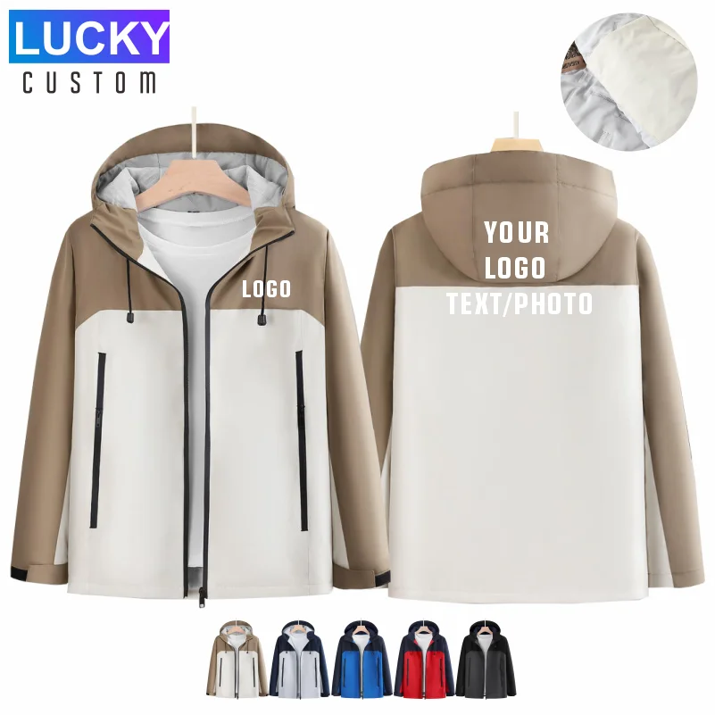 Custom Printing Of LOGO Camping Hiking Jacket Men Waterproof Jackets Outdoor Sports Coats Climbing Trekking Windbreaker Travel