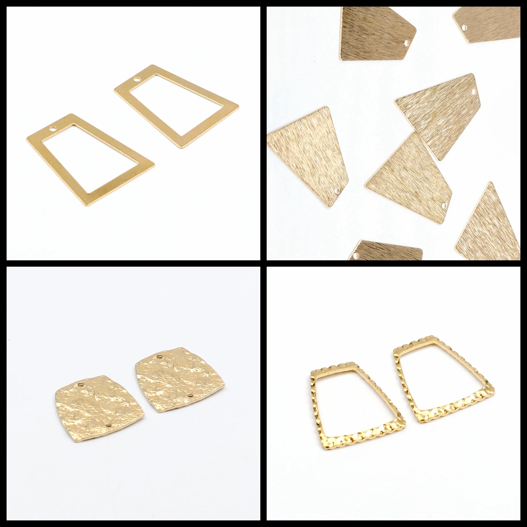 

Hammered Brass Charms,Trapezium connector,Findings Accessories For Diy Earrings Necklace Bracelet DIY Making,Jewelry Supplies