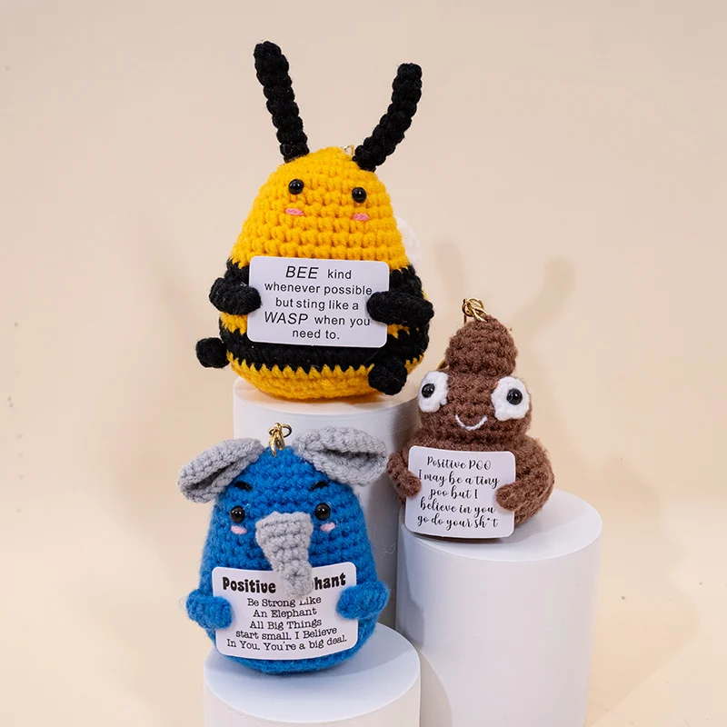 Handgemaakte gehaakte kleine bedels: sleutelhanger, tas hanger, telefoon sleutelhanger, autosleutel accessoire, rugzak pluche pop - schattig gebreid