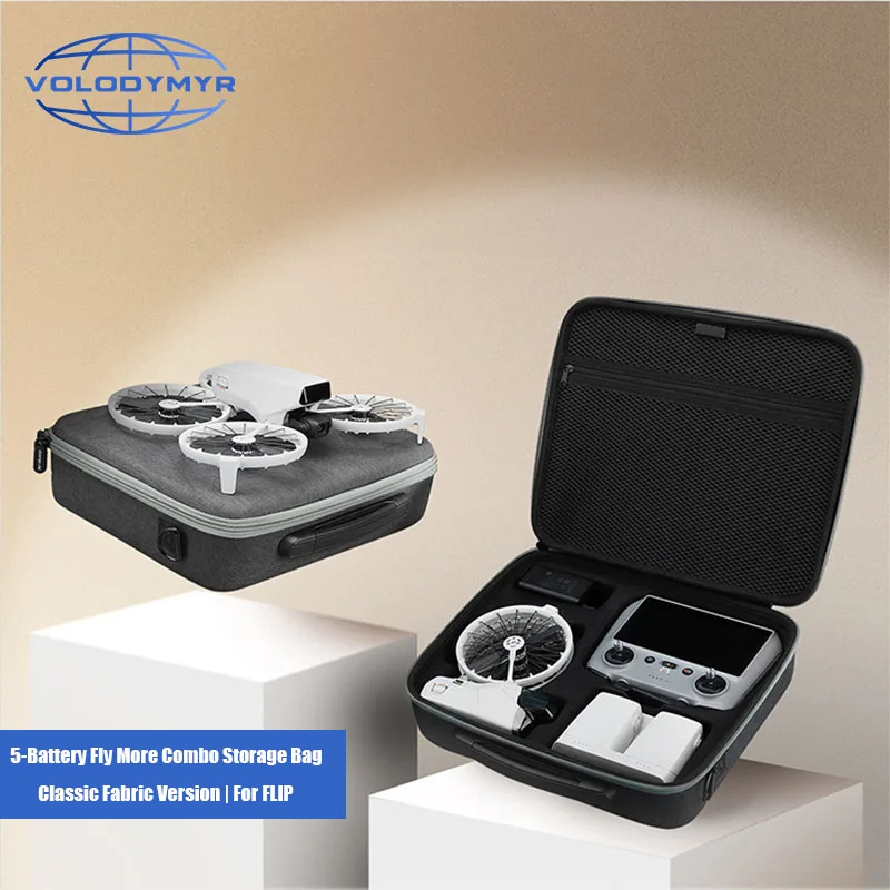 

VOLODYMYR Large Capacity Storage Case for DJI Flip Fabric Waterproof Protection Suitcase Package for DJI Flip Drone Accessories