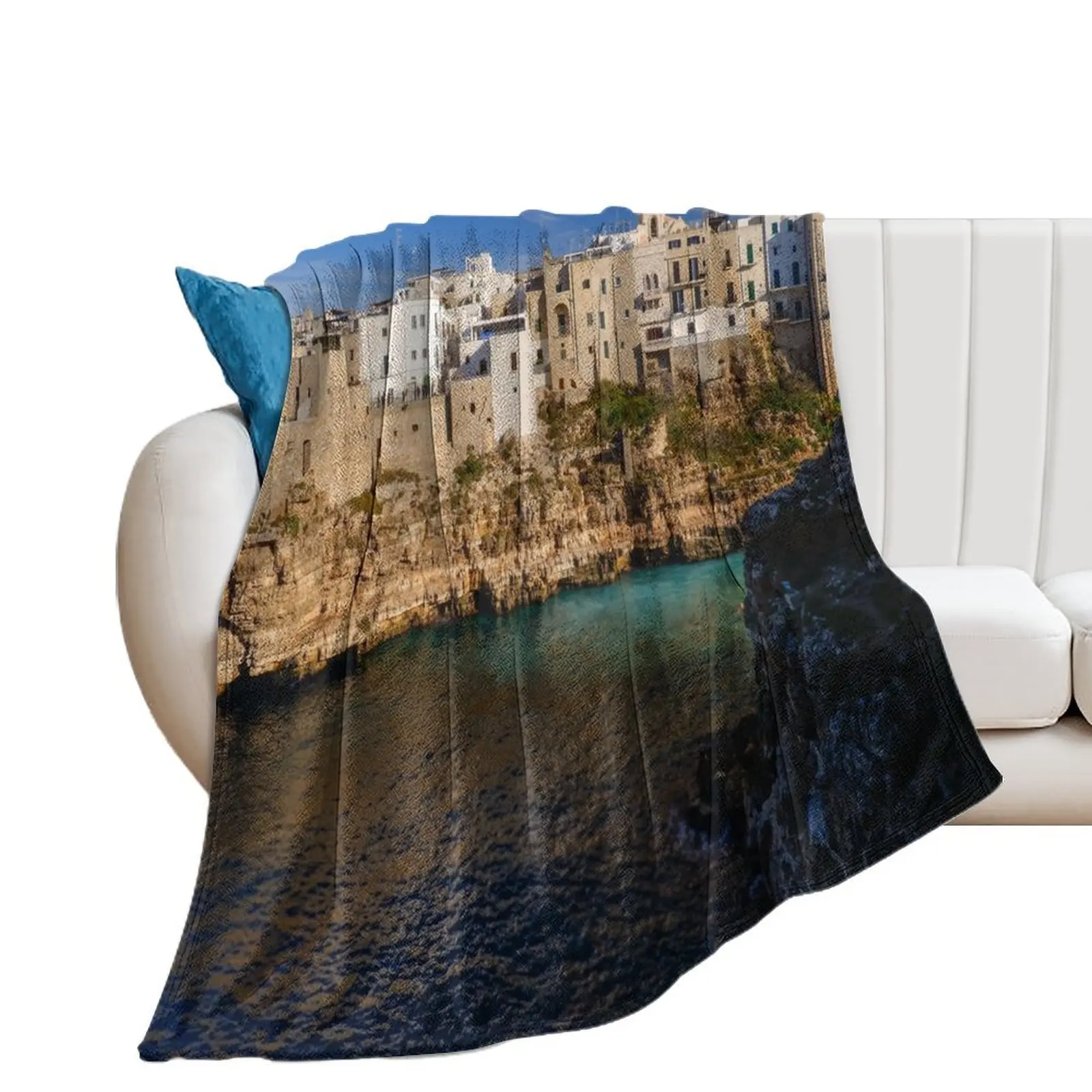 Overlooking, Polignano a Mare, Puglia, Italy Throw Blanket Thins Sofa Throw manga Blankets