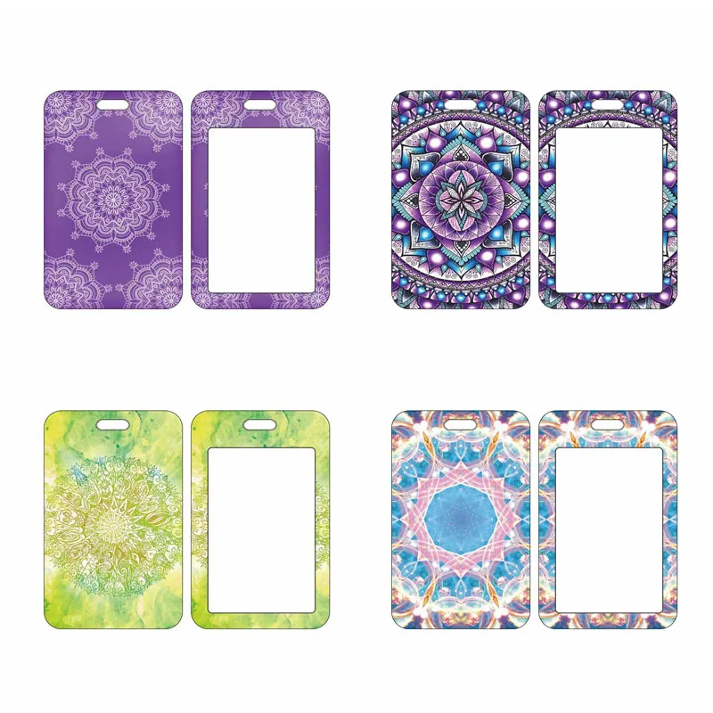 

Floral Pattern Girls ID Card Holder Mandala Credit Cardholder Women Pretty Work ID Cover Bus Card Case Christmas Gift