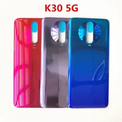 Coque arrière en verre pour Xiaomi Redmi K30, 5G, K30i, remplacement de la batterie du téléphone, réparation de la coque arrière, autocollant de logo