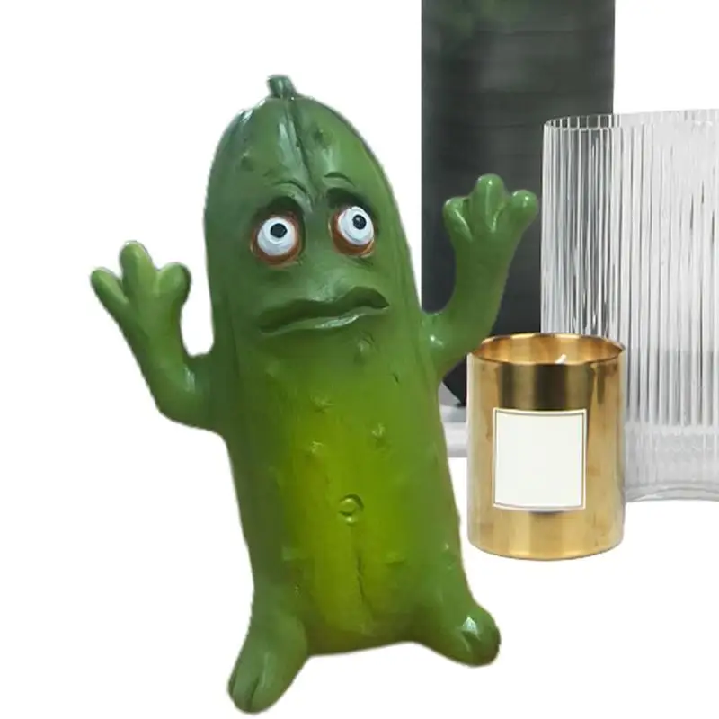 Pickle In A Jar Sculpture Handmade Cute Emotional Support Pickle Funny Emotional Support Small Pickle In A Jar Stylish & Funny