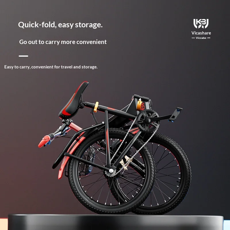 Foldable Kids Bike 20 Inch Wheel Ages 7 8 9 10 12 15 Boys Teens 21 Speed Adjustable Lightweight Portable Mountain Style Bike image 4