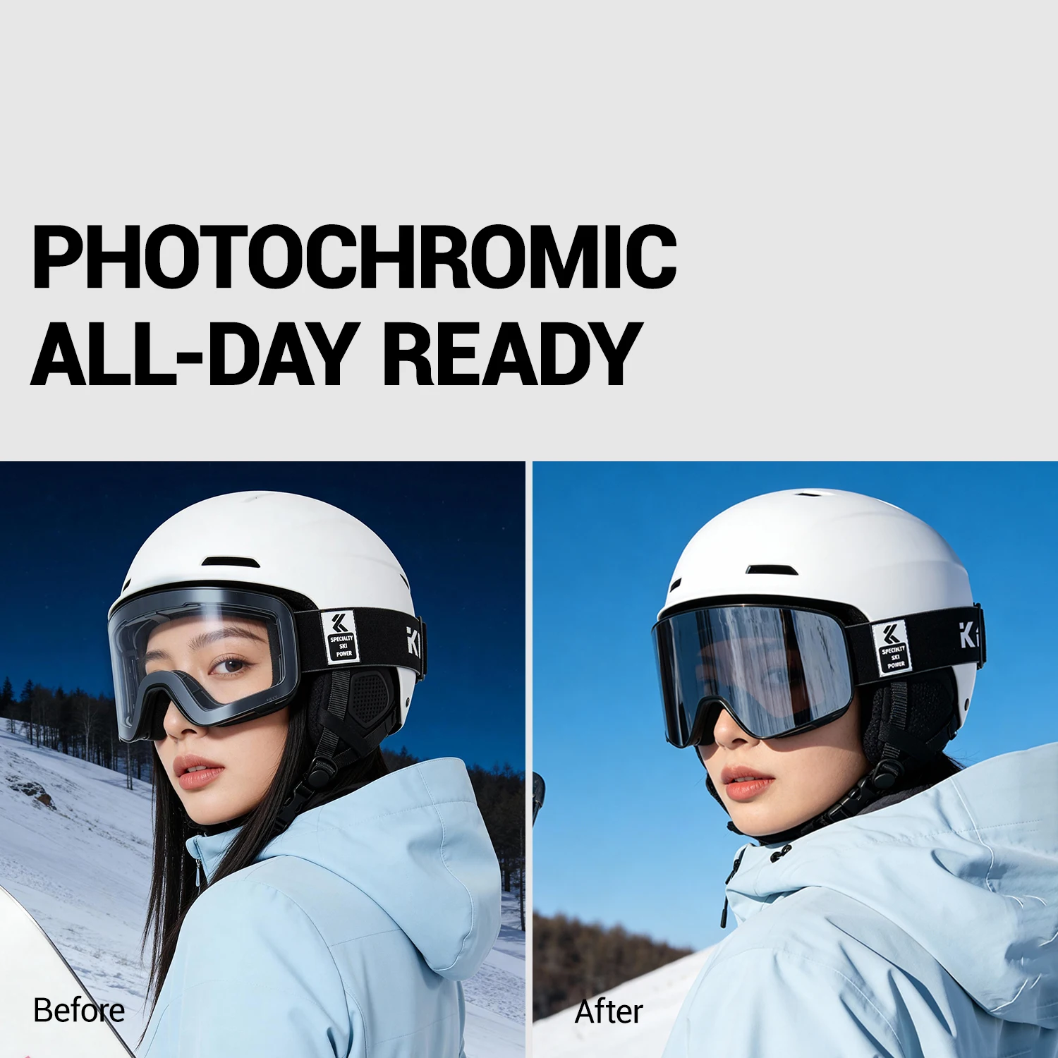 

Фотохромные лыжные очки Kapvoe с магнитными линзами, защитой от запотевания, защитой от ультрафиолета UV400, для мужчин и женщин, солнцезащитные очки для снега, спортивные очки