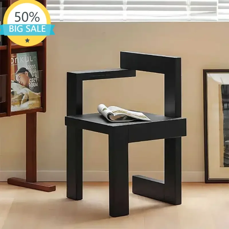 Luxury Solid Wood Creative Living Room Chairs Building Block Modeling Simple Chairs Aesthetic Modern Bedroom Dining Room Decor