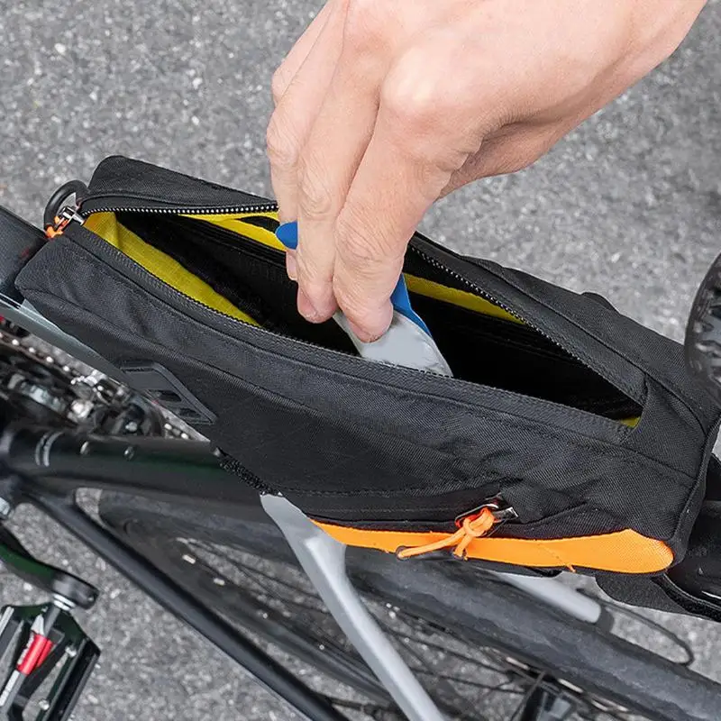 Triangle Top Tube Front Pouch Large Capacity Waterproof Top Tube Bikes Bag Stable Frame Bag Multi-Opening Design Triangle Bag