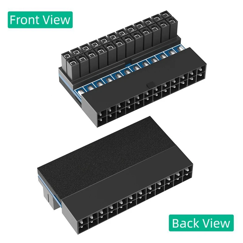 ATX 24 دبوس إلى 90 درجة محول القابس الطاقة كابل إمداد الطاقة موصل لأجهزة الكمبيوتر المكتبية ملحقات تركيب ذاتية الصنع