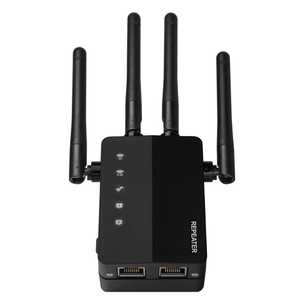 WLAN Repeater 1200Mbps WiFi Extender Signal Amplifier Dual Band 2.4G 5.8G 4 External Antennas Support Long-distance Transmission