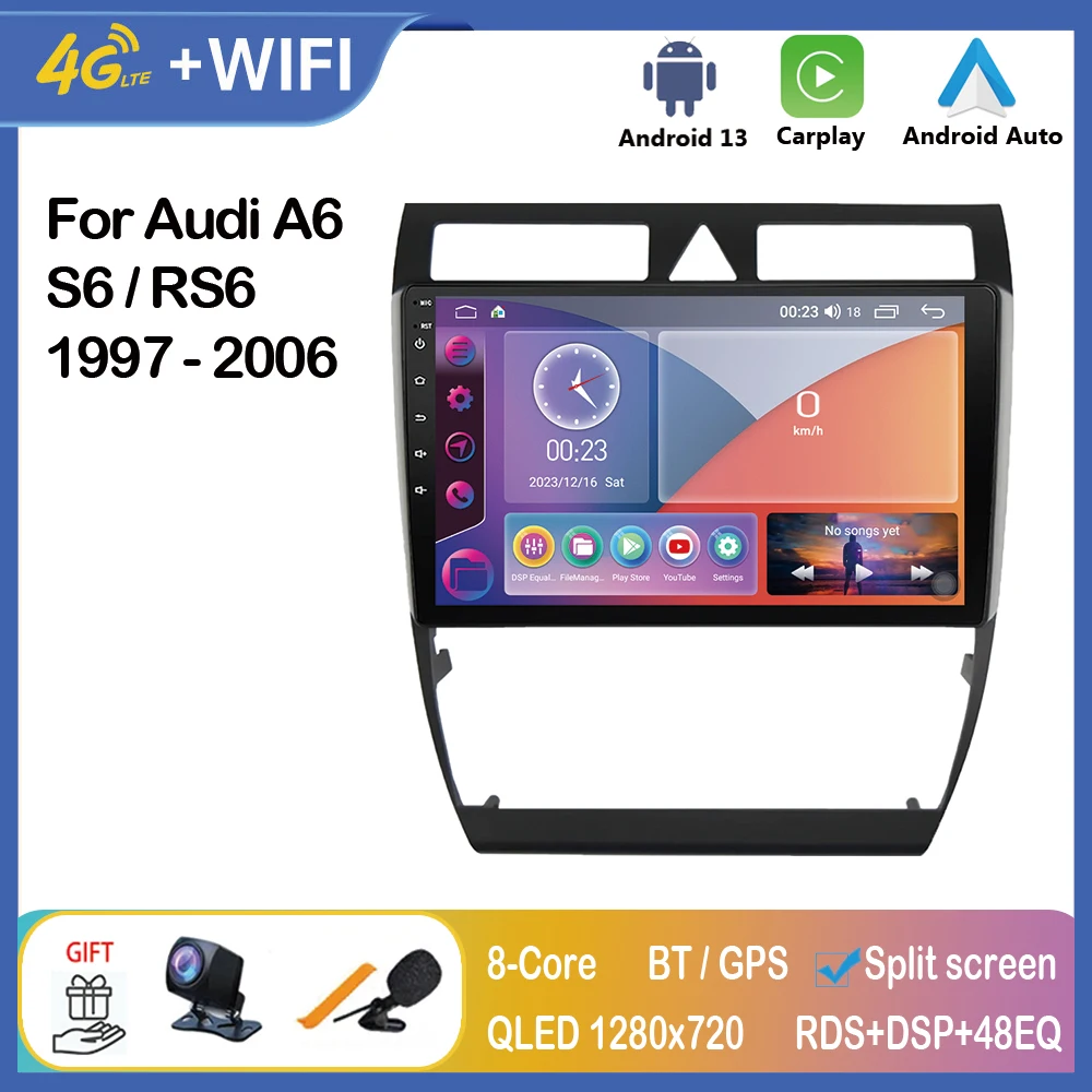 

Автомагнитола Carplay на Android для Audi A6 C5 1997 - 2004 S6 1999 - 2004 RS6 2002 - 2006, андроид магнитола 2 din, мультимедийный плеер, Авторадио, головное устройство, навигация, стерео аудио