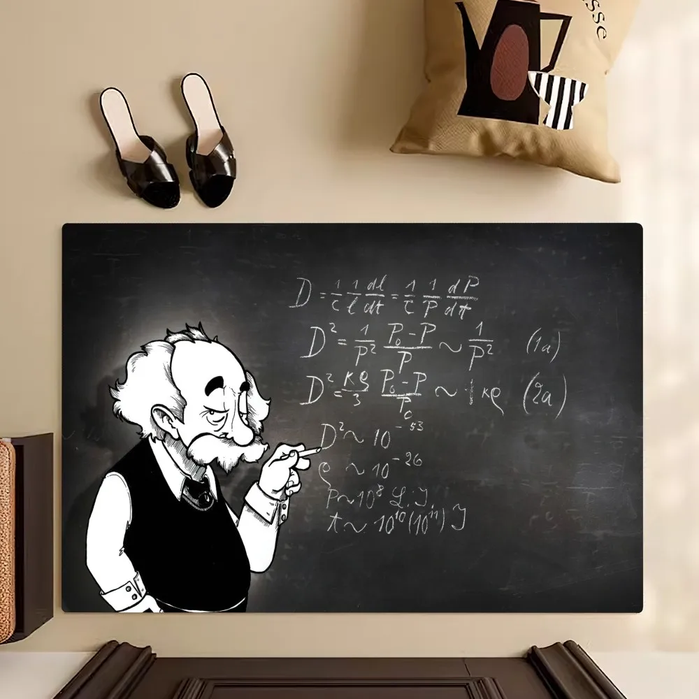 Art  Albert E-Einstein Math Floor Mat Bedroom Kitchen Door Bath House Super Absorbent Foot Non-slip