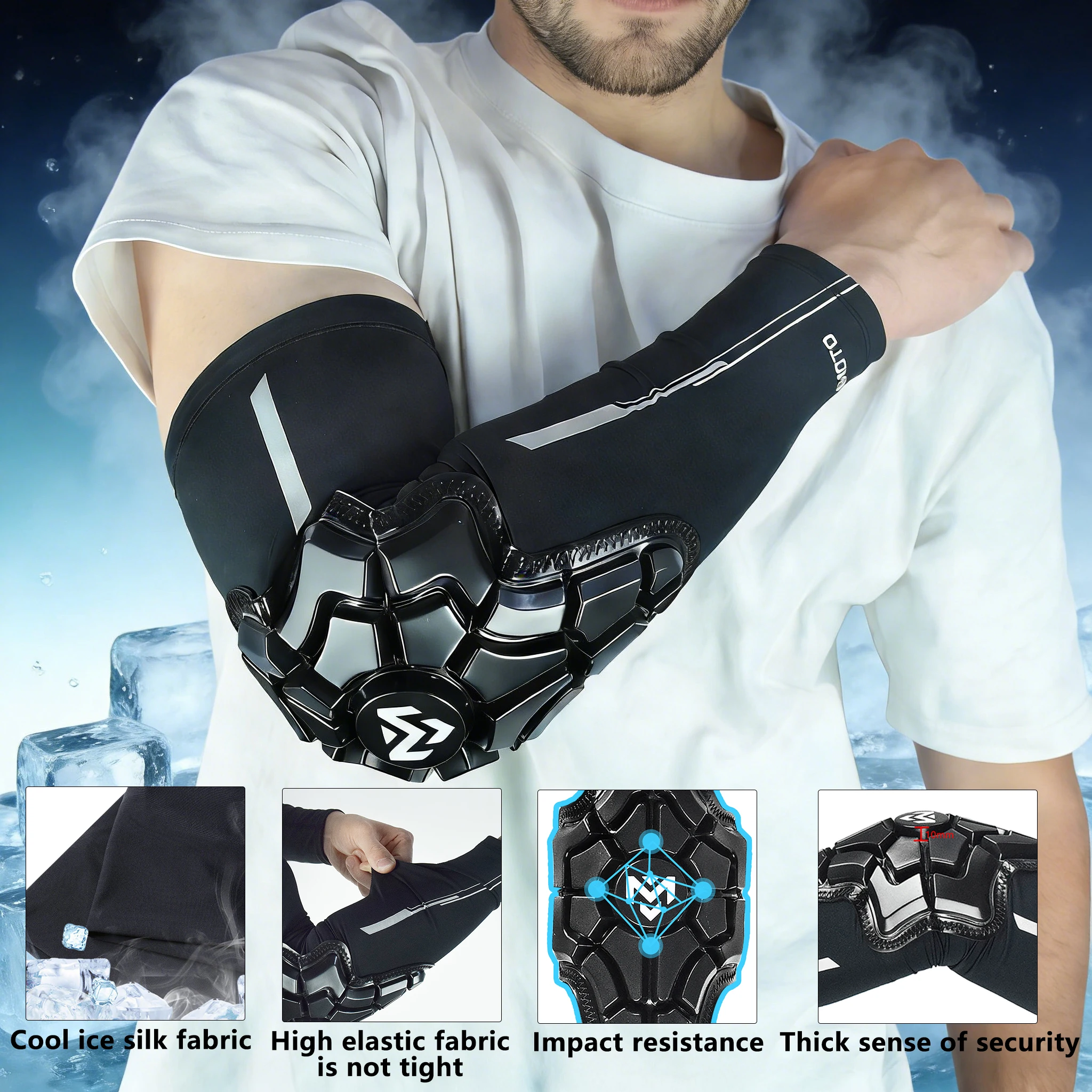 MJMOTO Summer Ice Silk Sleeves Elbow Pads MX MTB Cycling Knee Pads Dirt Bike Off-road Elbow Knee Protectors Motocross Equipment