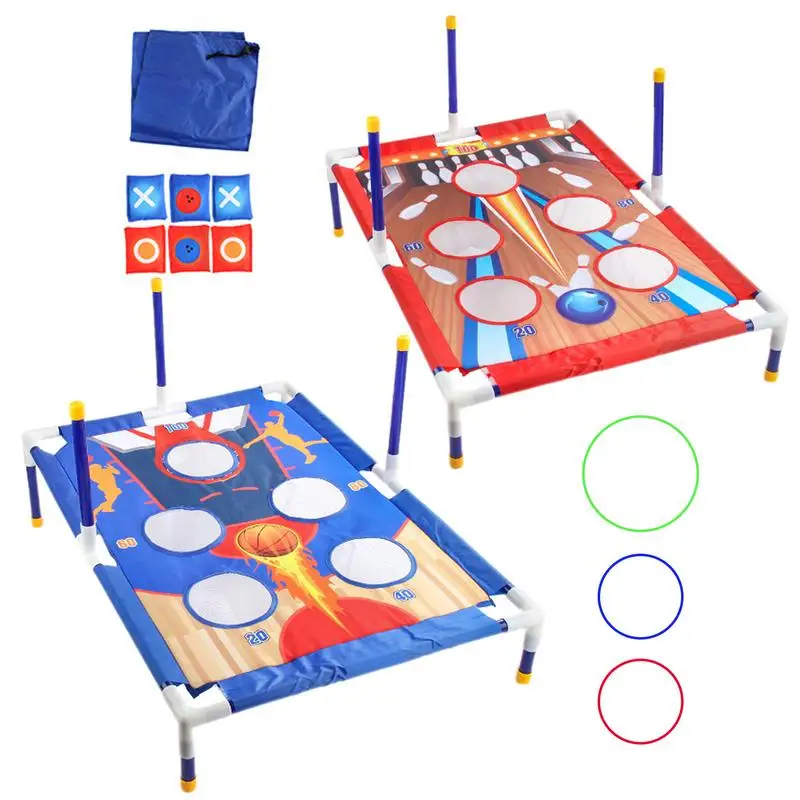 

Cornhole Board Set Bag Toss Fun Kids Cornhole Interactive Cornhole Game Bean Bag Toss For Kids Corn Hole Games For Children