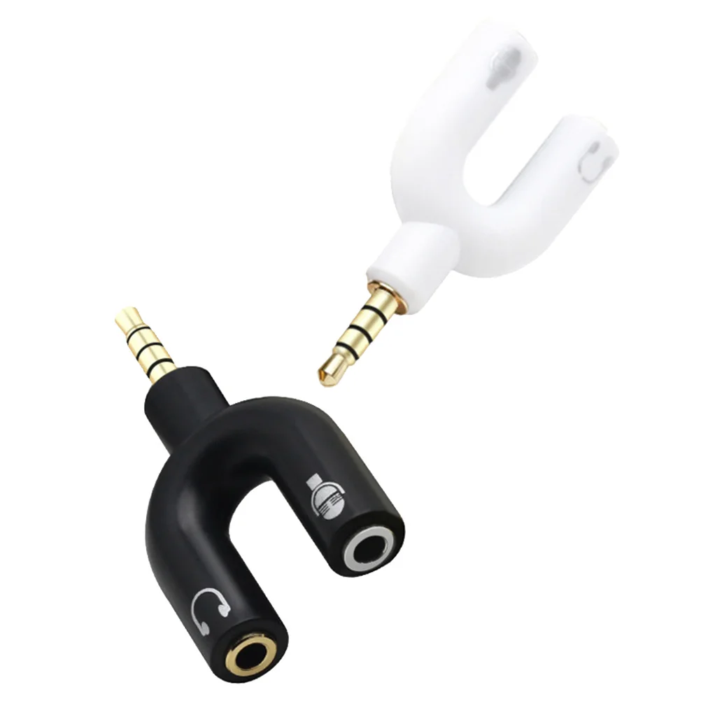 2 Pcs Headphone Adapter Audio Converter 35mm Computer Headset Lovers Jack Splitter Adaptor