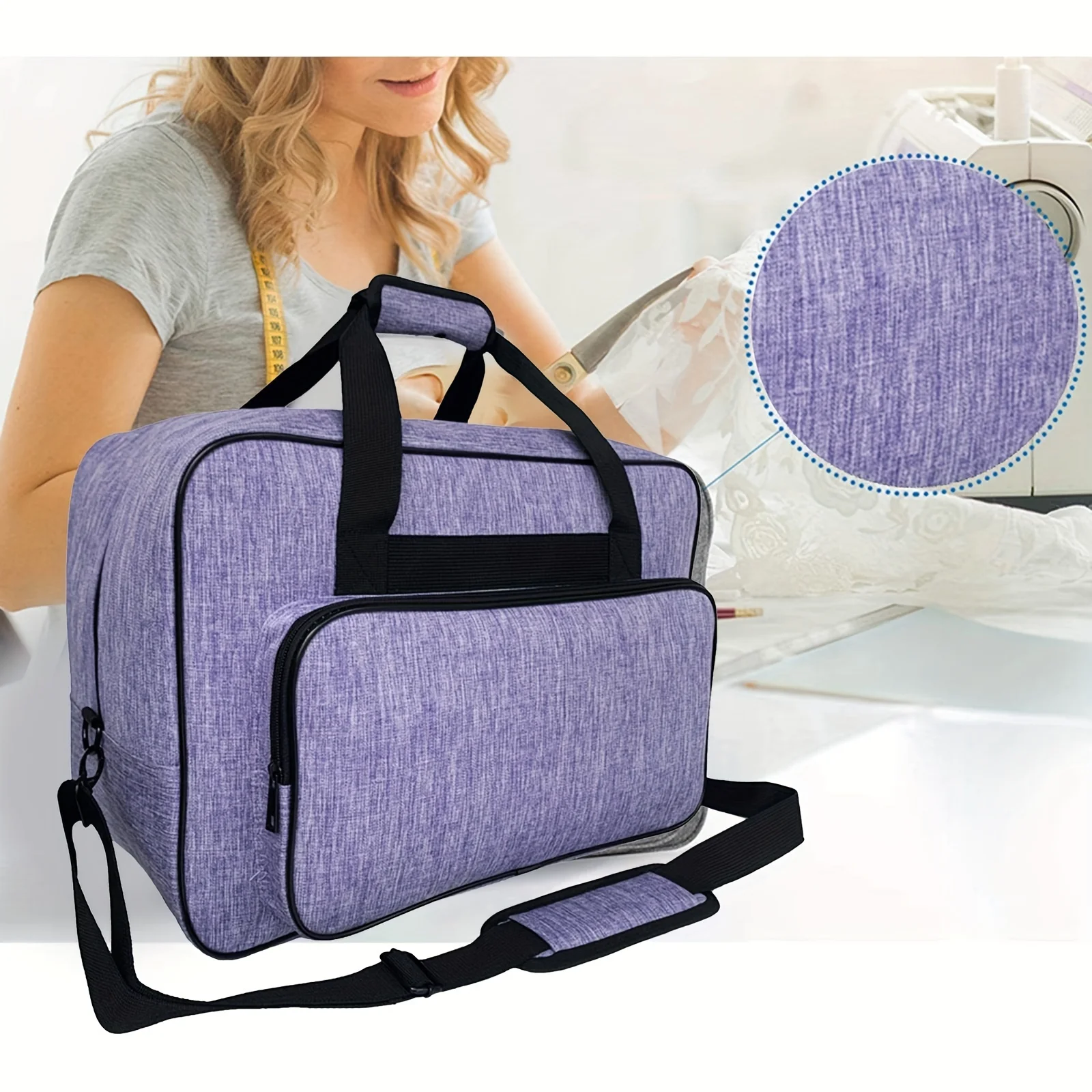 Sewing Machine Carrying Case, Universal Tote Bag with Shoulder Strap Compatible with Most Standard Singer, Brother, Janome