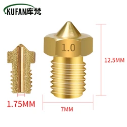 E3D V5 V6 노즐 M6 스레드 3D 프린터 노즐, 1.0mm 3mm 필라넷 3D 프린터 부품용 0.2 ~ 1.75mm 금속 보퀼, 1 개