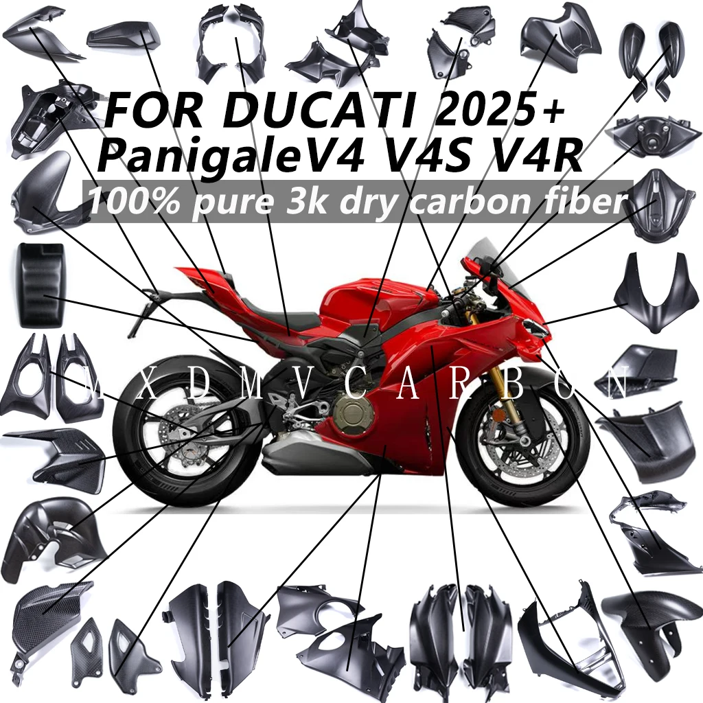 

For Ducati panigale V4S V4 V4R 2026 2025 Motorcycle 3K Carbon Fiber Winglets Rear Footrest Parts fairing body Full Fairing Kits