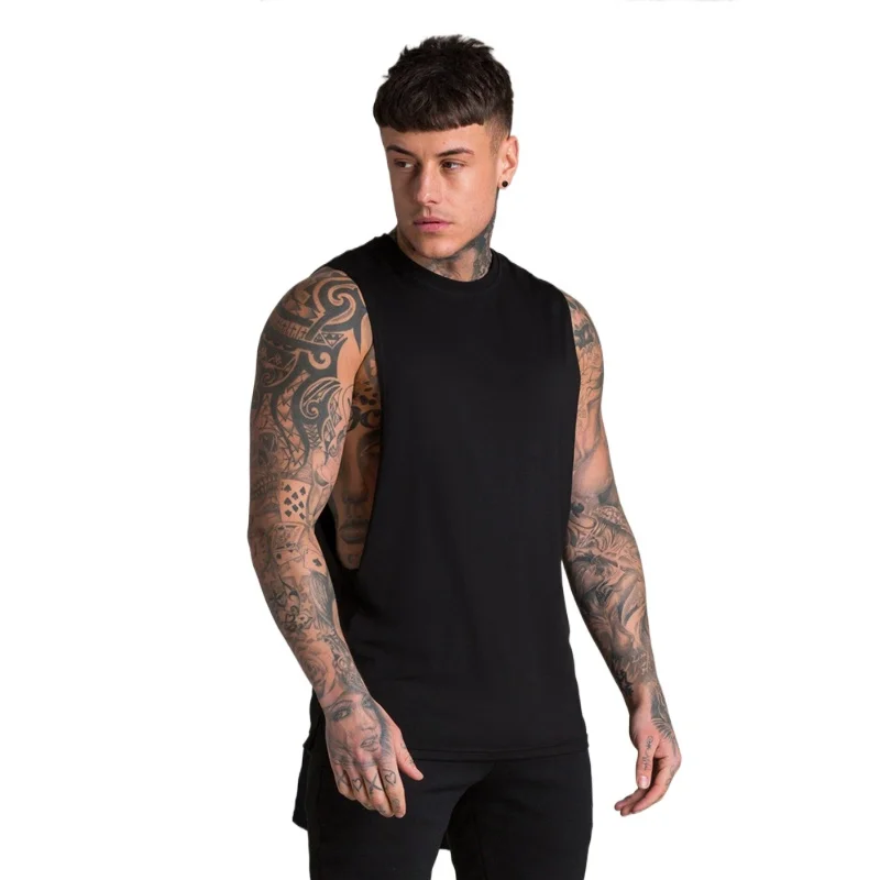Extend Cut Off Men Tank Tops Gym Clothing Cotton High Quality Undershirt Bodybuilding Singlet Fitness Sleeveless Vests