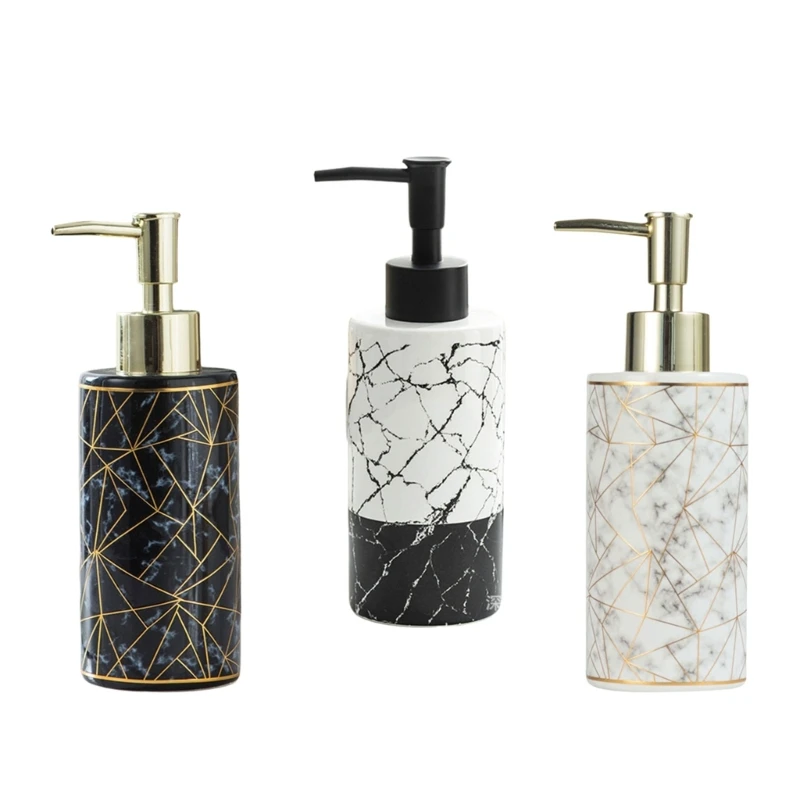 

Marble Ceramic Soap Dispenser Bottle Empty Bottle for Bathroom & Kitchen