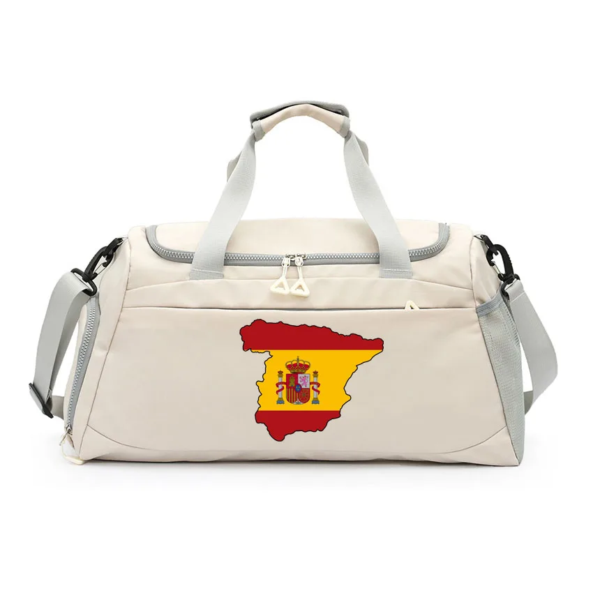 

Gym Bag for Men Women Water Resistant Sports Duffel Bag Spain Emblem Printed with Shoe Compartment Wet Pocket Girl boy Bag