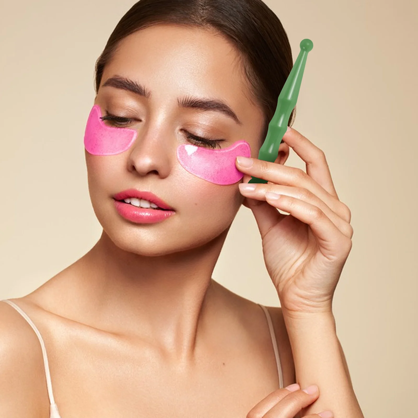 

Green Resin Acupressure Bamboo Massager Eye Relaxation Foot Massage Tool Pain Relief Gua Sha Facial Reflexology Manual Pressure