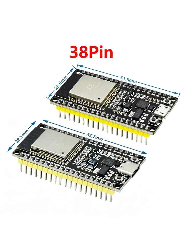 Płytka rozwojowa ESP-32S 38pin ESP-WROOM-32 ESP32 WIFI z dwurdzeniowym procesorem, moduł Wi-Fi BT 2.4 GHz, ultra niskie zużycie energii. — zdjęcie produktu 2