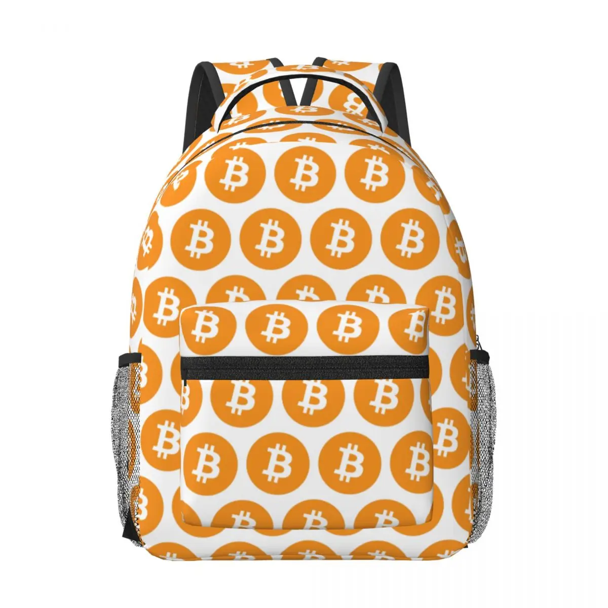 Bitcoin Logo Hat Bitcoin Cryptocurrency Crypto Backpacks Boys Girls Bookbag School Bags Portability Laptop Rucksack Shoulder Bag