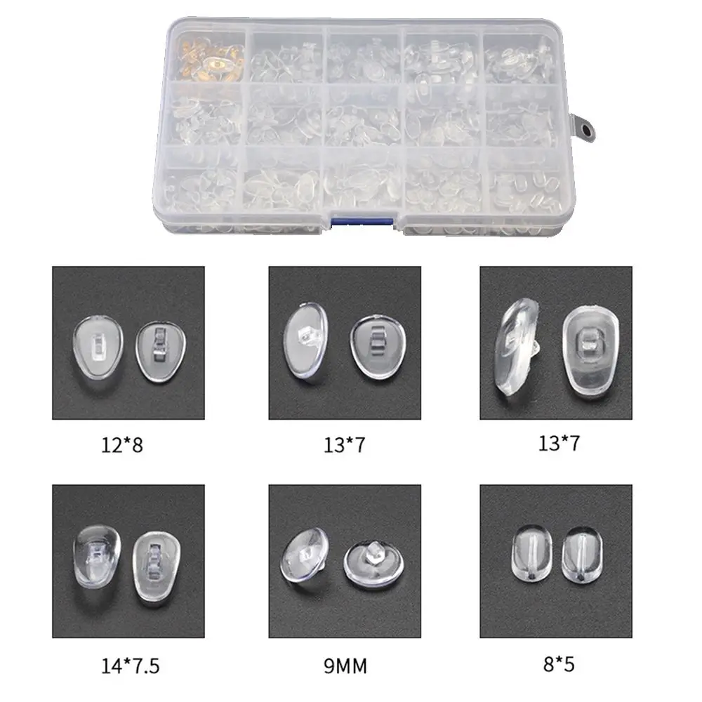 에어 챔버 안경 수리 도구 나사, 미니 실리콘 코 패드, 선글라스 수리 키트, 안경 액세서리