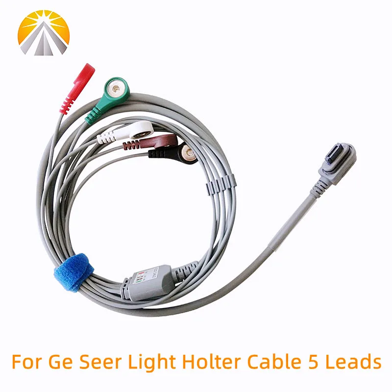 Holter Recorder ECG Patient Cable 5 or 7 Leads Snap 4.0 AHA Standard for Ge Seer Light Holter Machine 2 and 3 Channels