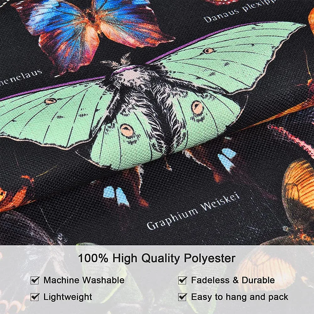 Retro Butterfly Tapestry Wall Hanging Vintage Insect Tapestry for Bedroom Living Room College Dorm Decoration 32.5x 130 CM