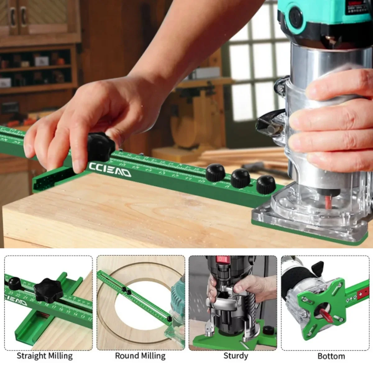 3-in-1 Router Milling Bracket (Extended/Standard), Metric/Imperial Cabinet Hardware Jig, Precision Cutting & Milling Tool