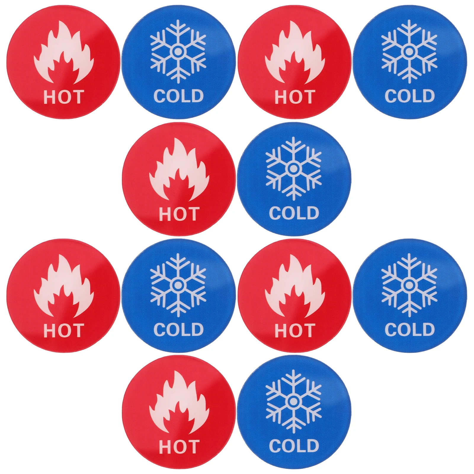 

6Pairs Self-Stick Hot Cold Water Sign Acrylic Labels for Faucet Shower Bathtub Kitchen Bathroom Temperature Indicator Stickers