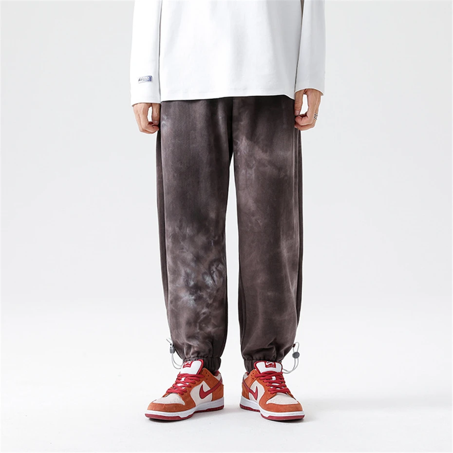 Hip Hop Streetwear Tie Dyed Pants Men Harajuku Sweatpants Joggers Men Tie-dye Trousers Elastic Waist