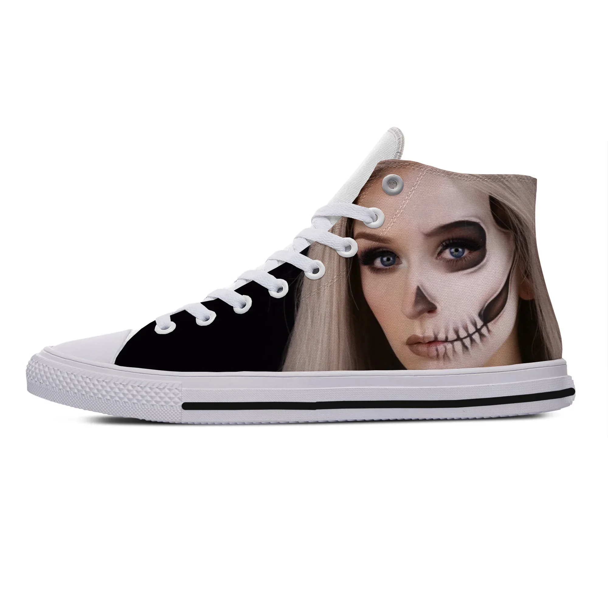 Hot Fashion Men Women Skull Beauty Bride Lightweight Comfortable Sports Shoes Breathable Canvas Shoe High Top Board Shoes